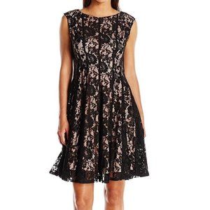 Julian Taylor New York Black Lace A-line Dress